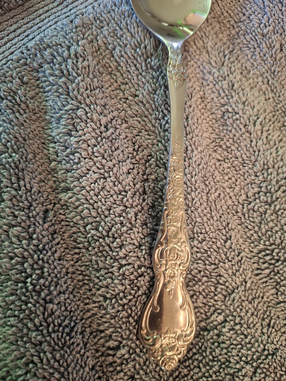 Ornate Decorative Serving Spoon in Silver La France Pattern